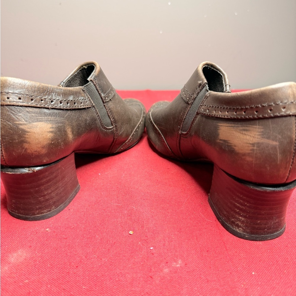 Born Dark Brown Leather Wingtip Slip-On Flats - Picture 3 of 5